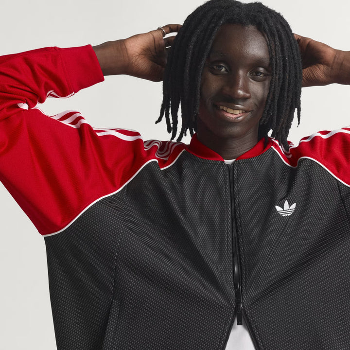 GIACCA ADIDAS ORIGINALS SST LOOSE MESH TRACK TOP ROSSO NERO KE0115 UOMO