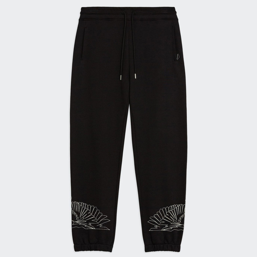 F5CAMAFP004 - Pantaloni - Tuta - MARCELO BURLON - County of Milan - Nero - Con Logo Grafico - Cordino Regolabile - Streetwear