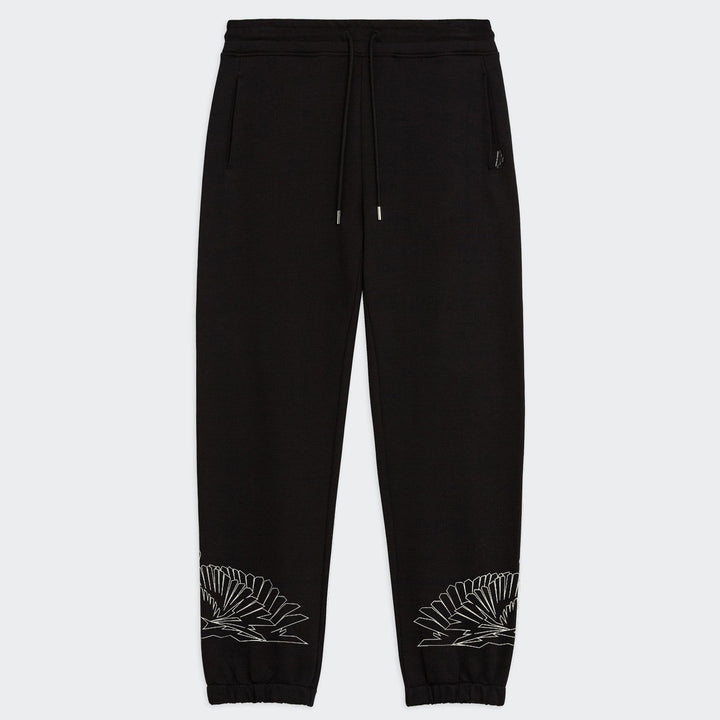 F5CAMAFP004 - Pantaloni - Tuta - MARCELO BURLON - County of Milan - Nero - Con Logo Grafico - Cordino Regolabile - Streetwear