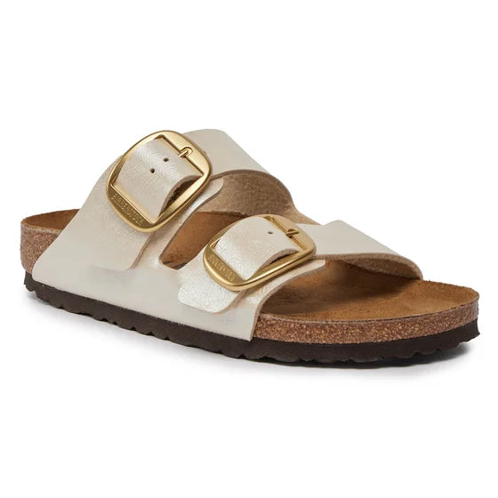 SANDALI CIABATTA DONNA BIRKENSTOCK ARIZONA BIG BUCKLE BIANCO PERLA