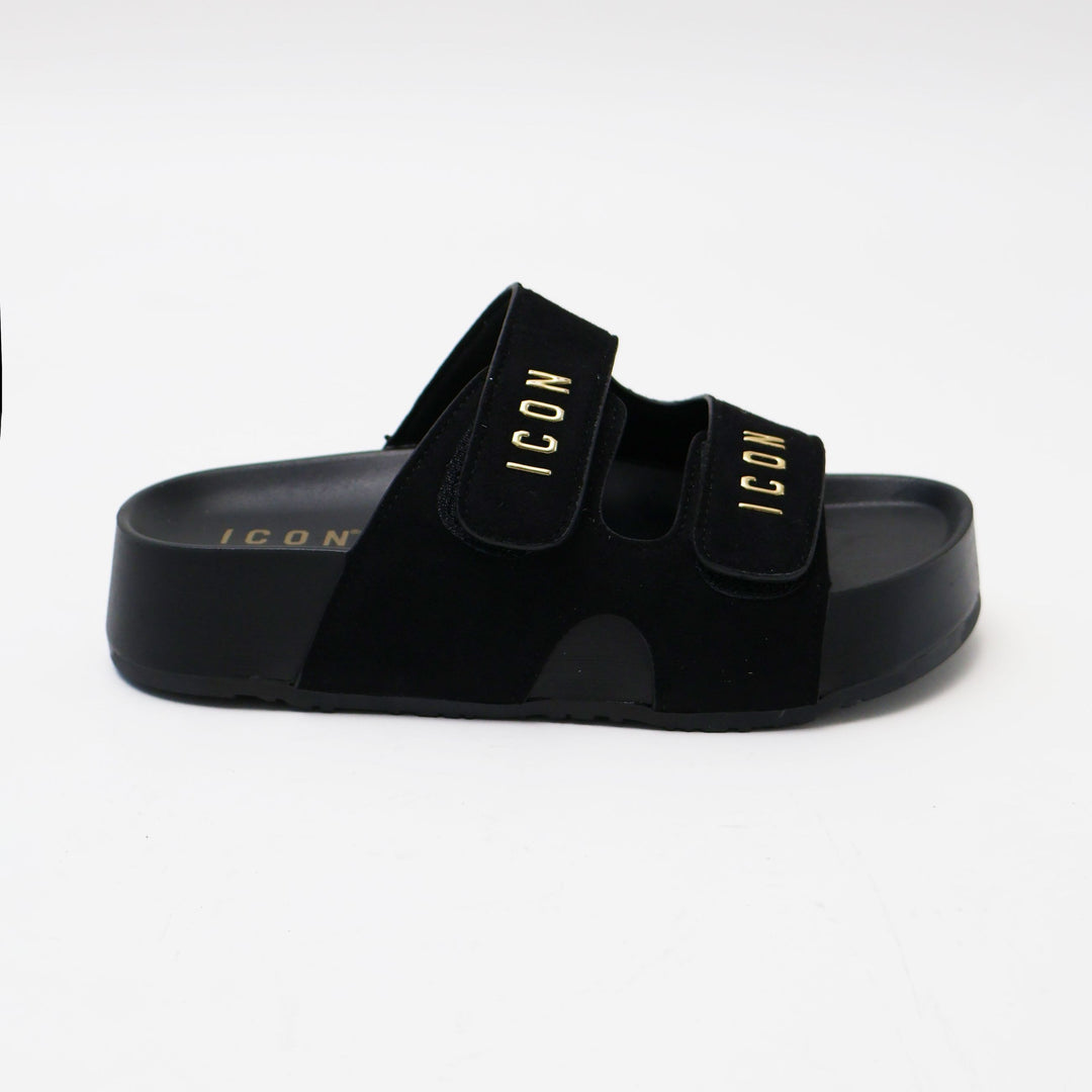 CIABATTE ICON SLIDE LOGO BLACK DONNA