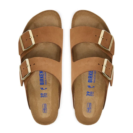 SANDALI CIABATTA DONNA BIRKENSTOCK ARIZONA NABUK CARAMEL