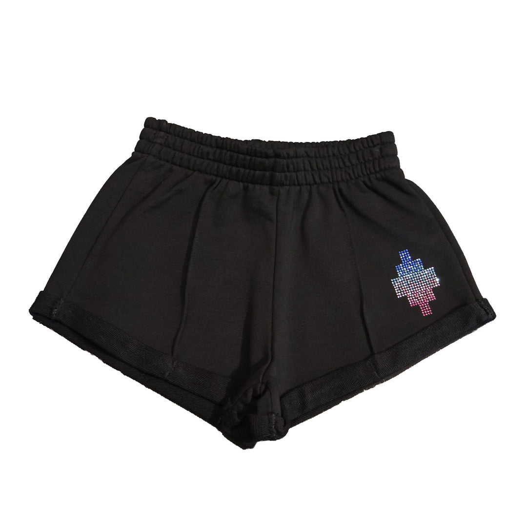 PANTALONCINI MARCELO BURLON COUNTY OF MILAN BLACK JUNIOR