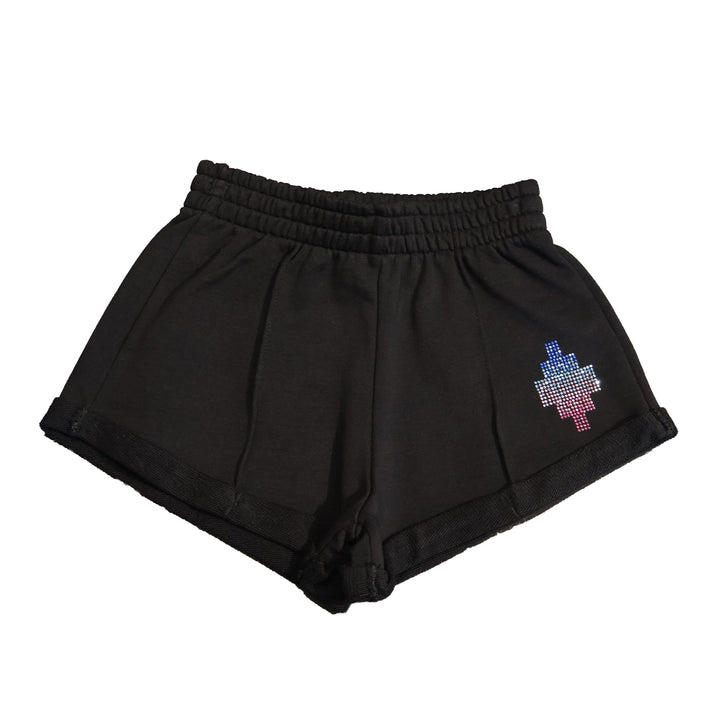 PANTALONCINI MARCELO BURLON COUNTY OF MILAN BLACK JUNIOR