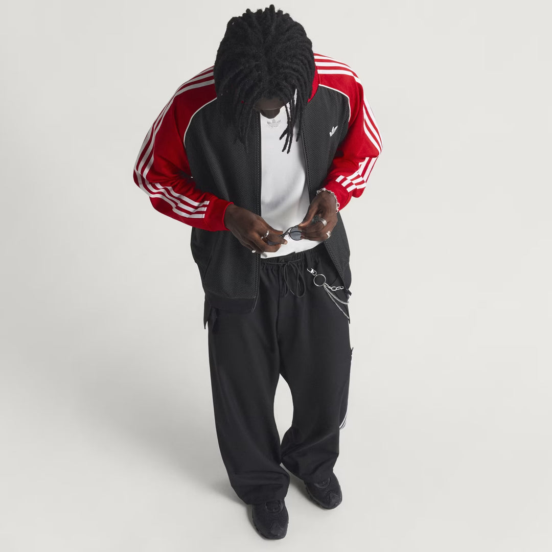 GIACCA ADIDAS ORIGINALS SST LOOSE MESH TRACK TOP ROSSO NERO KE0115 UOMO