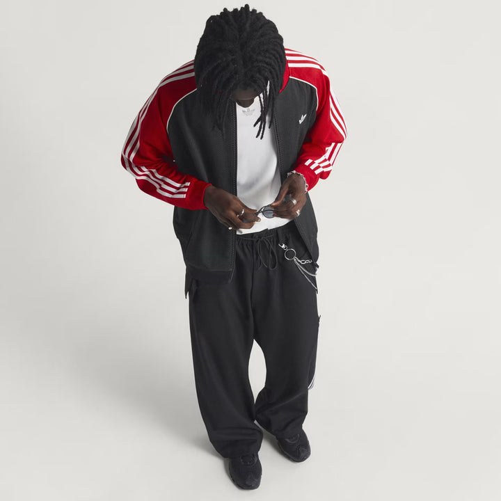 GIACCA ADIDAS ORIGINALS SST LOOSE MESH TRACK TOP ROSSO NERO KE0115 UOMO