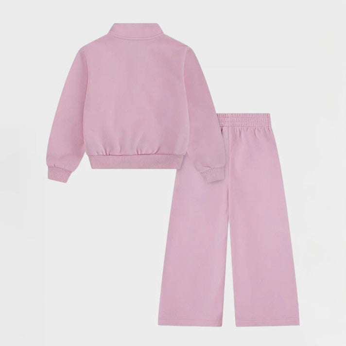 36N265 - Tute - NIKE SPORTSWEAR CLUB - FLEECE BAMBINI - 1/4 ZIP E PANTALONI GAMBA LARGA ROSA