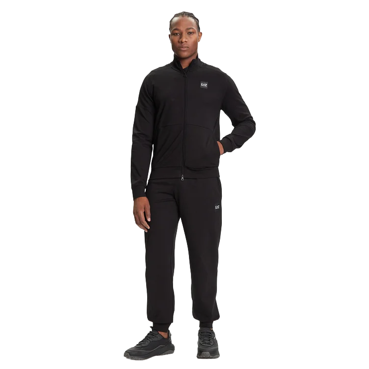 7M000907 AF13512 - Tute - Uomo - EMPORIO ARMANI - Sportiva - EA7 - JERSEY TRACKSUIT - Nera - Look Minimalista - Abbigliamento Autunno Inverno