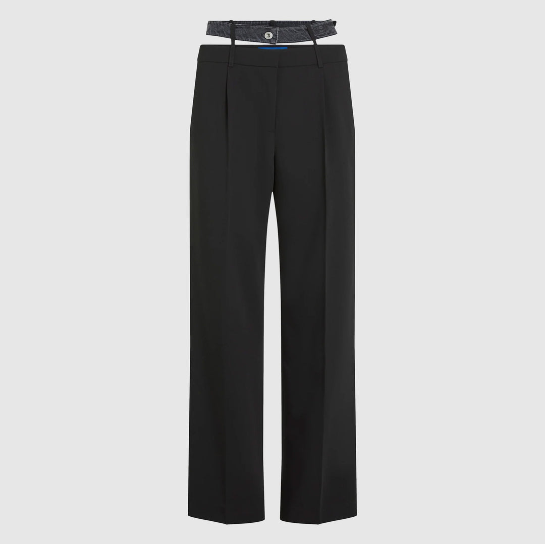 PANTALONI MIXED MATERIAL KARL LAGERFELD JEANS WASHED BLACK KLB1W10085 B1W10085