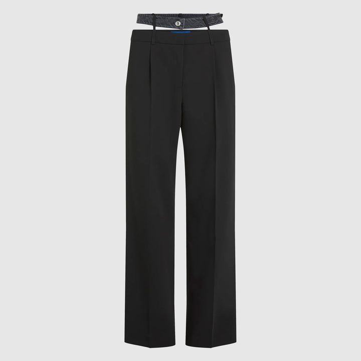 PANTALONI MIXED MATERIAL KARL LAGERFELD JEANS WASHED BLACK KLB1W10085 B1W10085