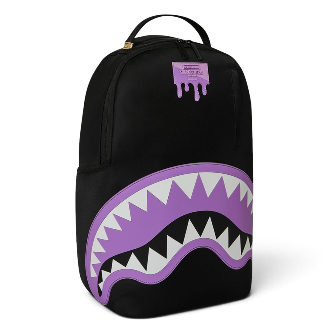 ZAINO UNISEX SPRAYGROUND SHARK CENTRAL LIGHT PURPLE NERO E LILLA