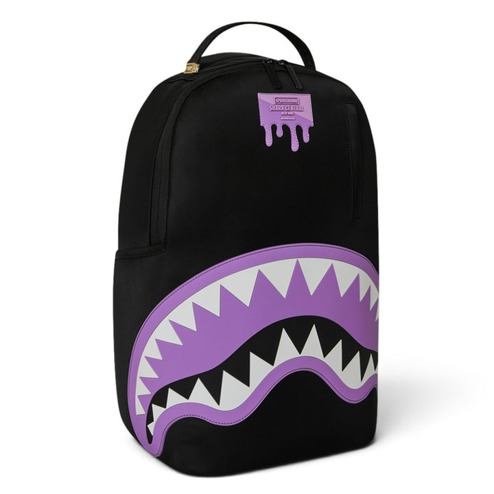 ZAINO UNISEX SPRAYGROUND SHARK CENTRAL LIGHT PURPLE NERO E LILLA