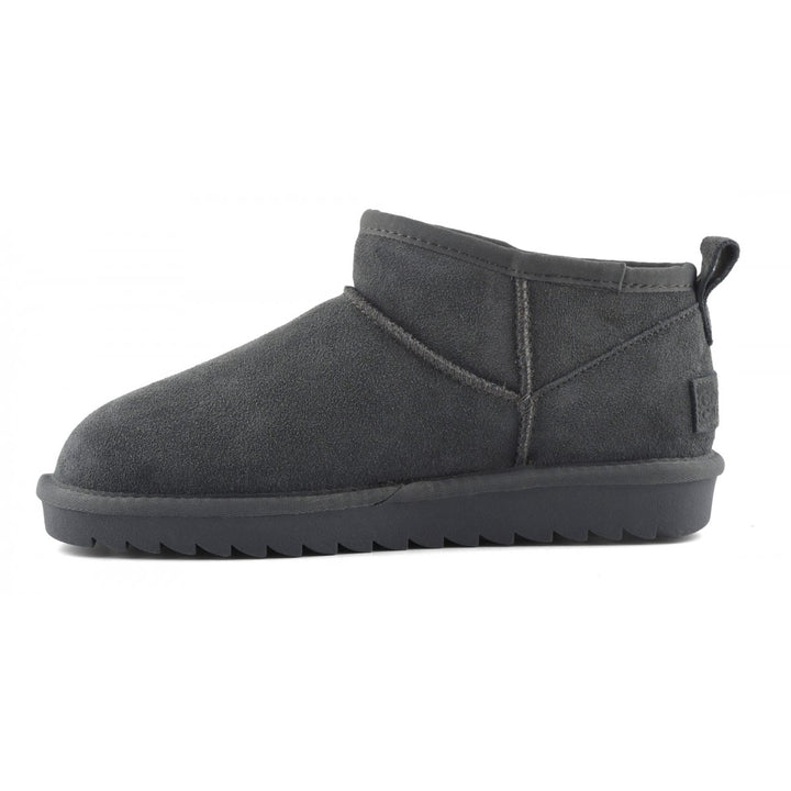 HC.YW078 - Scarpe - Colors Of California - STIVALETTO DONNA - CAMOSCIO FODERA LANA - Scarpa Invernale - Calore & Stile - Comfort Slip-On Essenziale - Grigia & Marrone