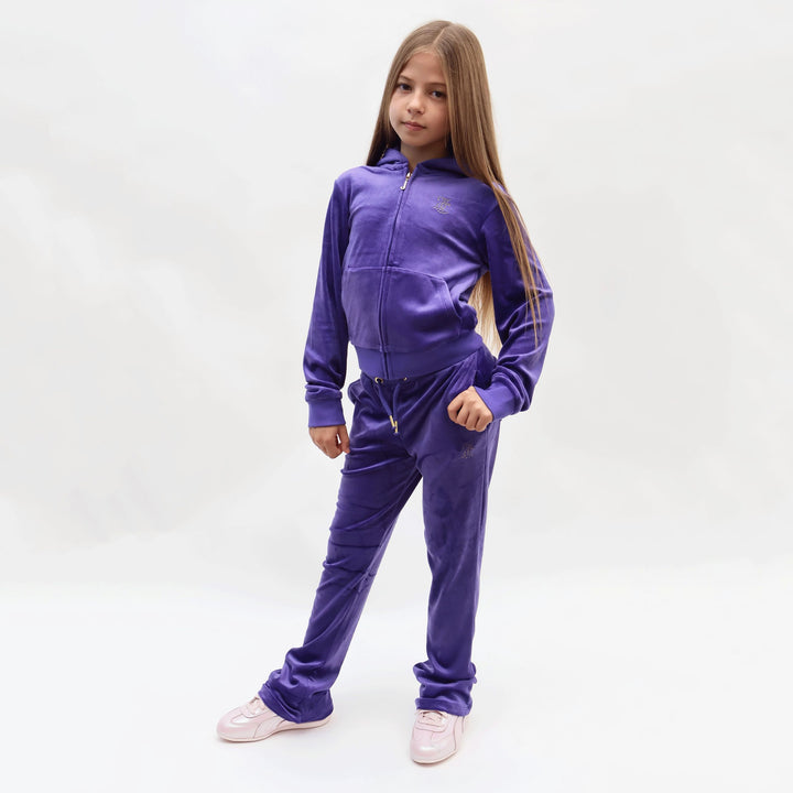 JBX6358 - Felpe - Bambini/Ragazzi - CON CAPPUCCIO JUICY COUTURE VELOUR FULL ZIP - GLAMOUR RÉTRO Y2K - Strass - Abbigliamento - Autunno/Inverno