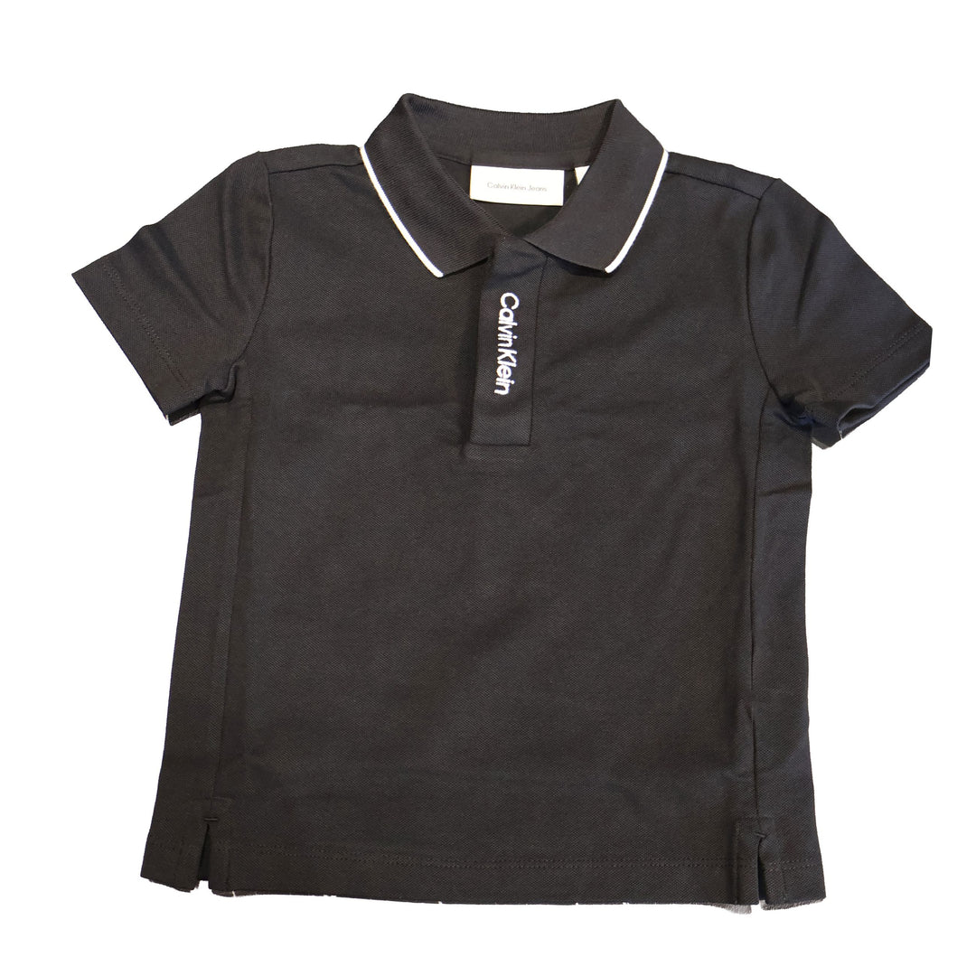 POLO CALVIN KLEIN JEANS LOGO PLACKET BLACK JUNIOR