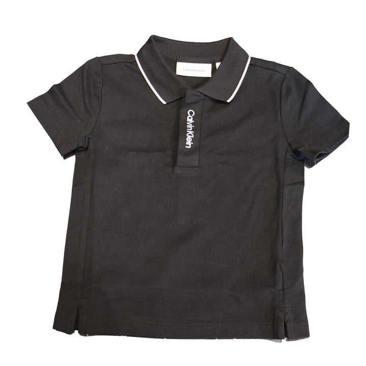 POLO CALVIN KLEIN JEANS LOGO PLACKET BLACK JUNIOR