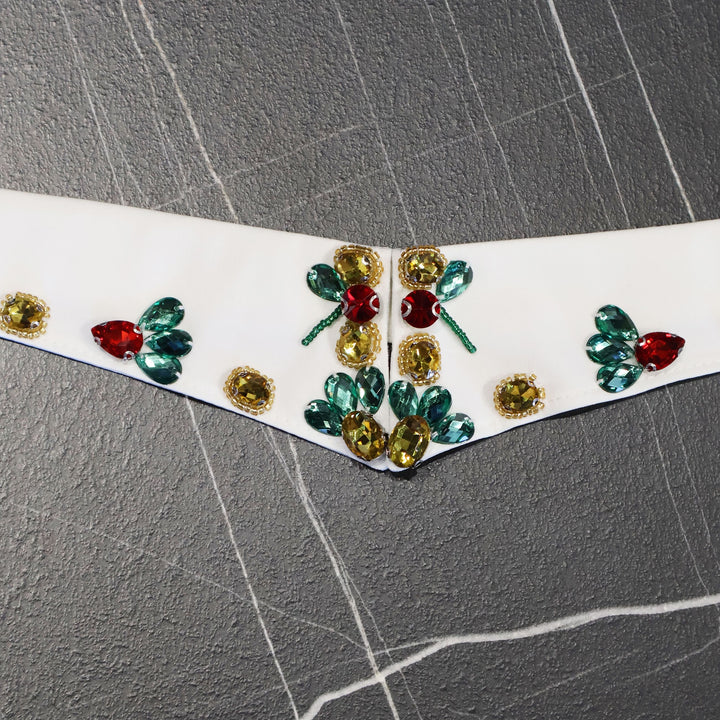 COLLETTO GIOIELLO GABRIELLA GUCCI BIANCO CON PIETRE MULTICOLOR
