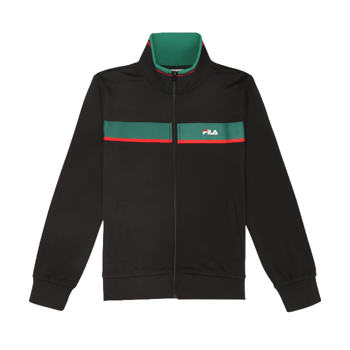 FAT0703 - Giacche - Fila - Bambini - CAMPASSO - Nero - Track Jacket - Stile Retrò - Sportiva - Tempo Libero - Versatile - Abbigliamento Autunno Inverno