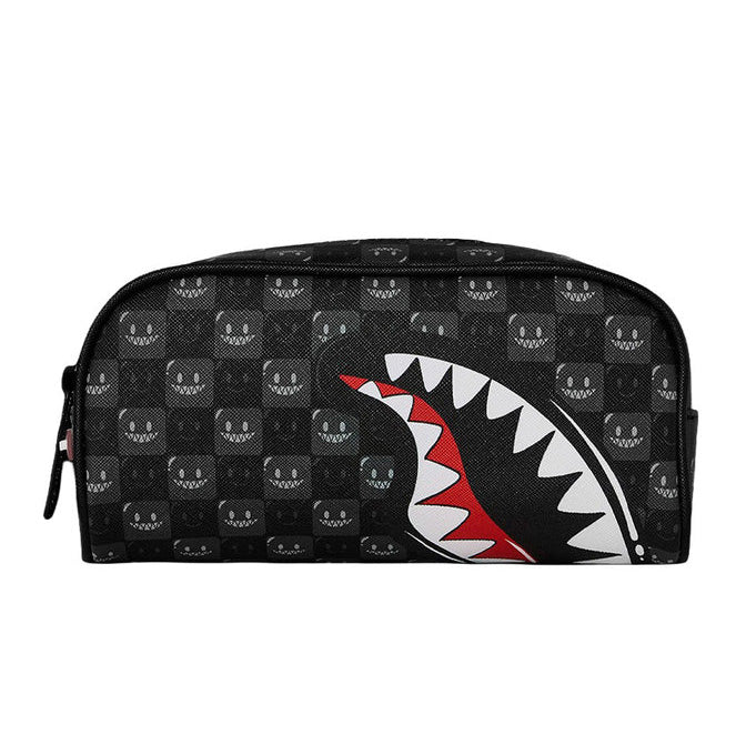 ASTUCCIO POCHETTE UNISEX SPRAYGROUND SHARKS IN PARIS WTF BUBBLY BLACK CHECK