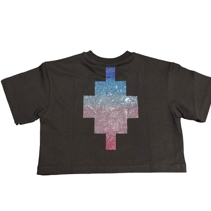 T-SHIRT MARCELO BURLON COUNTY OF MILAN BLACK JUNIOR GIRL
