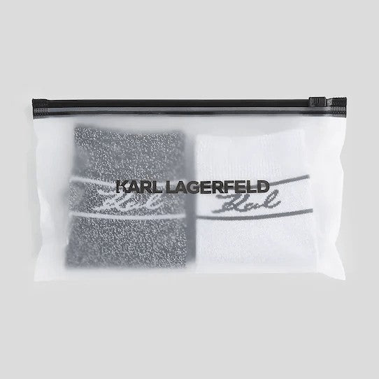A3W43002 - CALZE KARL LAGERFELD CON LOGO - SET MULTIPACK NERO E BIANCO - DONNA