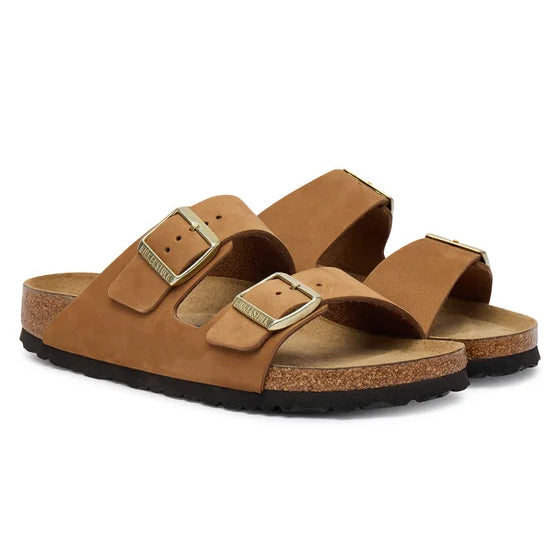 SANDALI CIABATTA DONNA BIRKENSTOCK ARIZONA NABUK CARAMEL