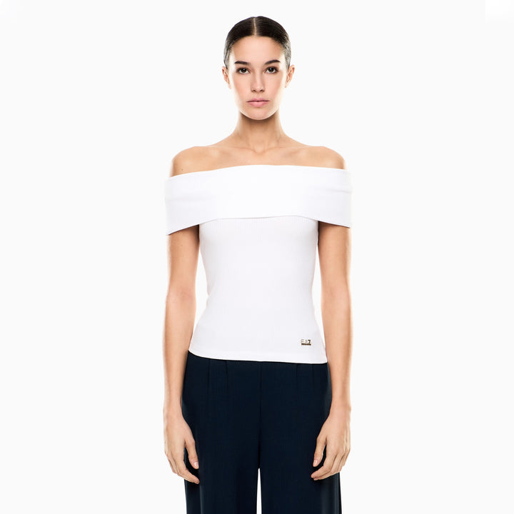 TOP DONNA EA7 EMPORIO ARMANI JERSEY STRETCH A COSTINE