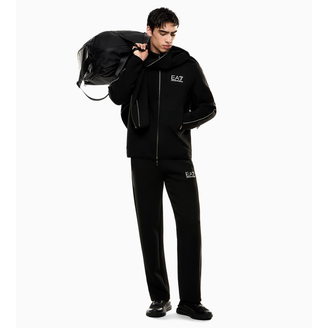 7M000670 AF14146 - Felpe - EMPORIO ARMANI - Giacca Sportiva - Nera - Full Zip - Con Cerniera - Look Athleisure - Casual-Chic - Abbigliamento Autunno Inverno