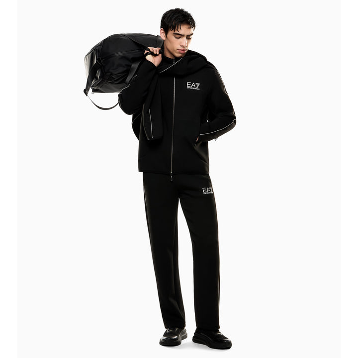 7M000670 AF14146 - Felpe - EMPORIO ARMANI - Giacca Sportiva - Nera - Full Zip - Con Cerniera - Look Athleisure - Casual-Chic - Abbigliamento Autunno Inverno