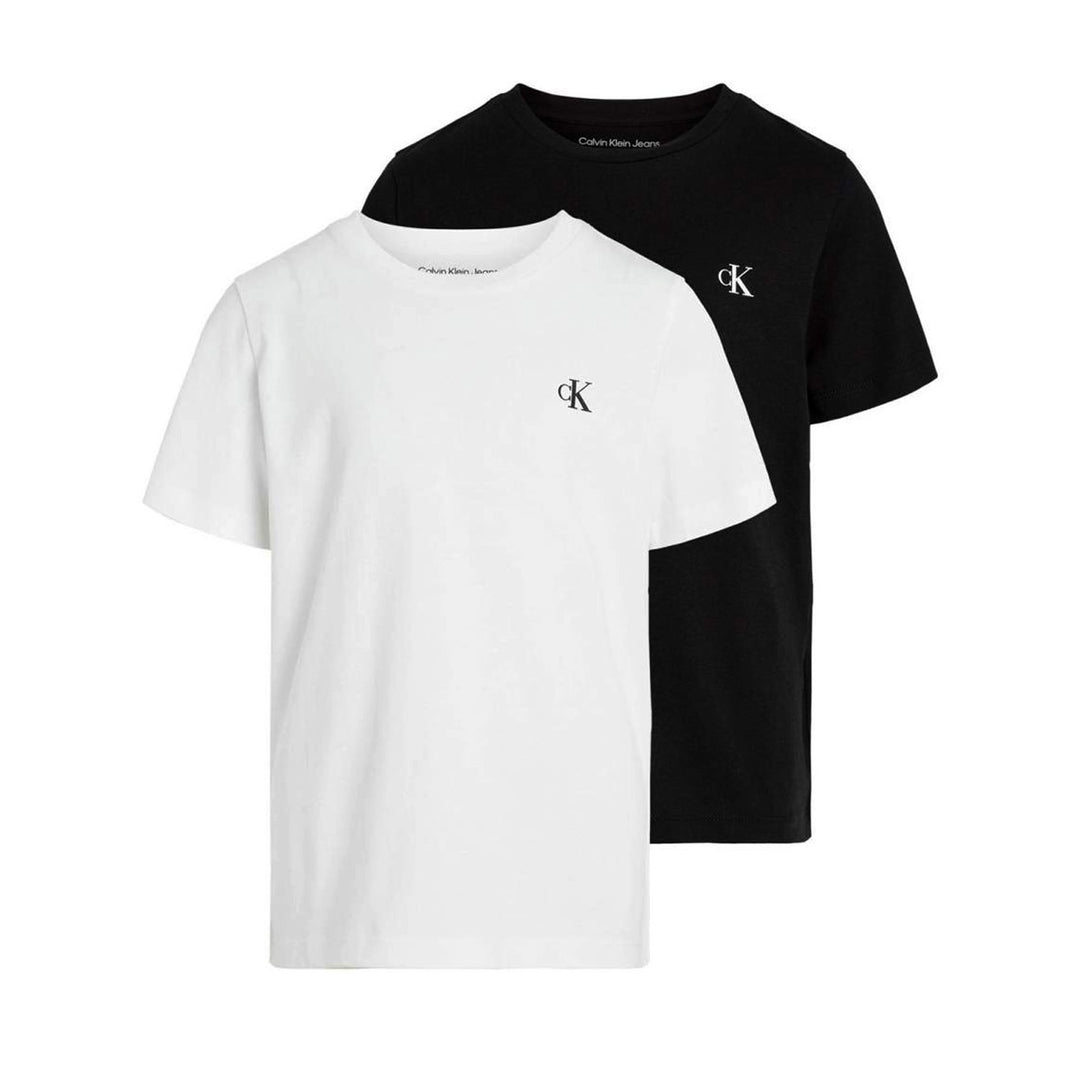 PACK 2 T-SHIRT RAGAZZO CALVIN KLEIN JEANS GIROCOLLO BIANCO/NERO