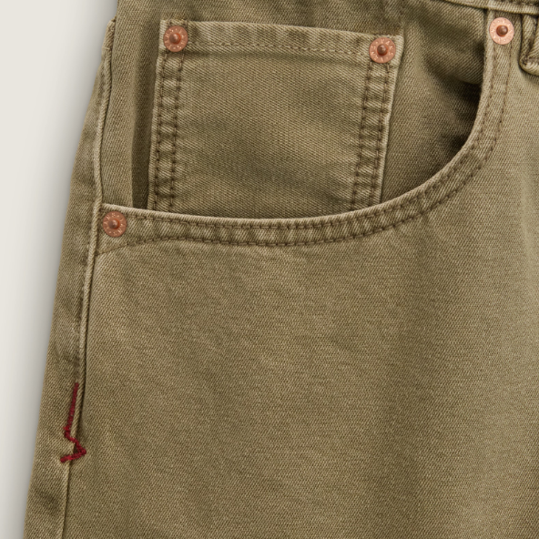 BERMUDA DENIM UOMO VANS CHECK-5 BAGGY JEANS SHORTS MARRONE OLIVA