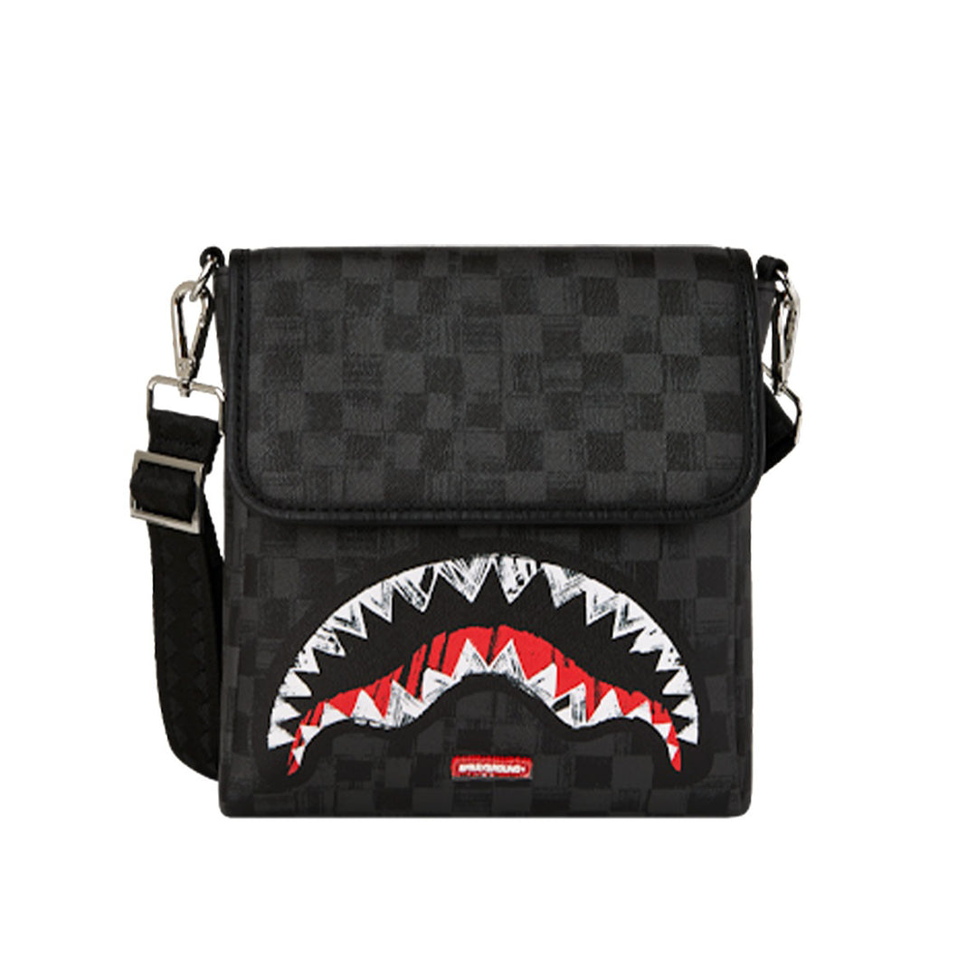BORSA A TRACOLLA SPRAYGROUND SCRIBBLE SHARK NERA ECOPELLE VEGANA 910B8228NSZ