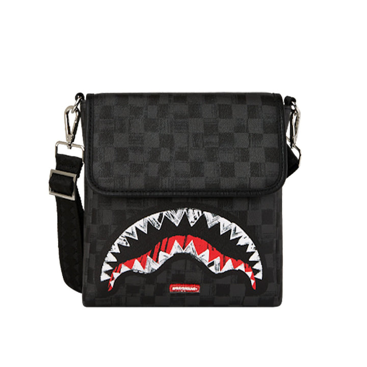 BORSA A TRACOLLA SPRAYGROUND SCRIBBLE SHARK NERA ECOPELLE VEGANA 910B8228NSZ