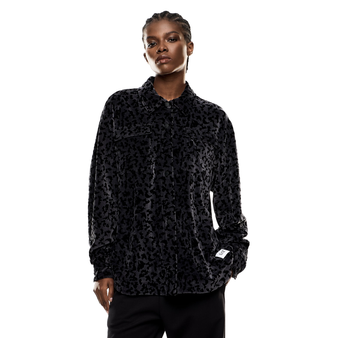 7W000666 AF15937 - Camicie - EMPORIO ARMANI - Donna - Ciniglia Animalier - Overshirt - Stampa Animalier - Casual Chic