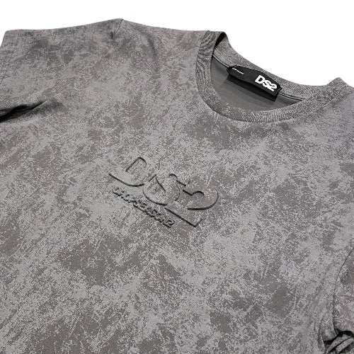 T-SHIRT UOMO DROP SEASON 2 GREY STONE WASH LOGO RILIEVO
