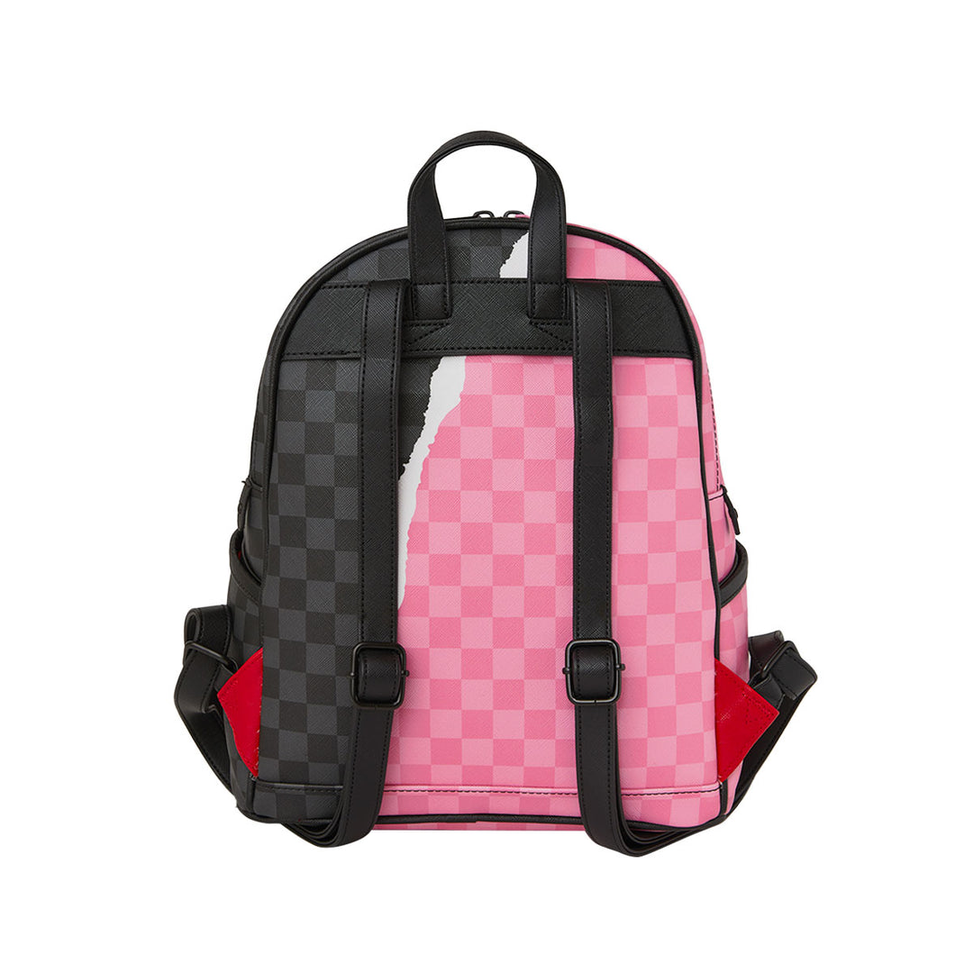 ZAINO BACKPACK SPRAYGROUND PINK AND BLACK TEAR SIP PVC SCACCHI 910B8276NSZ