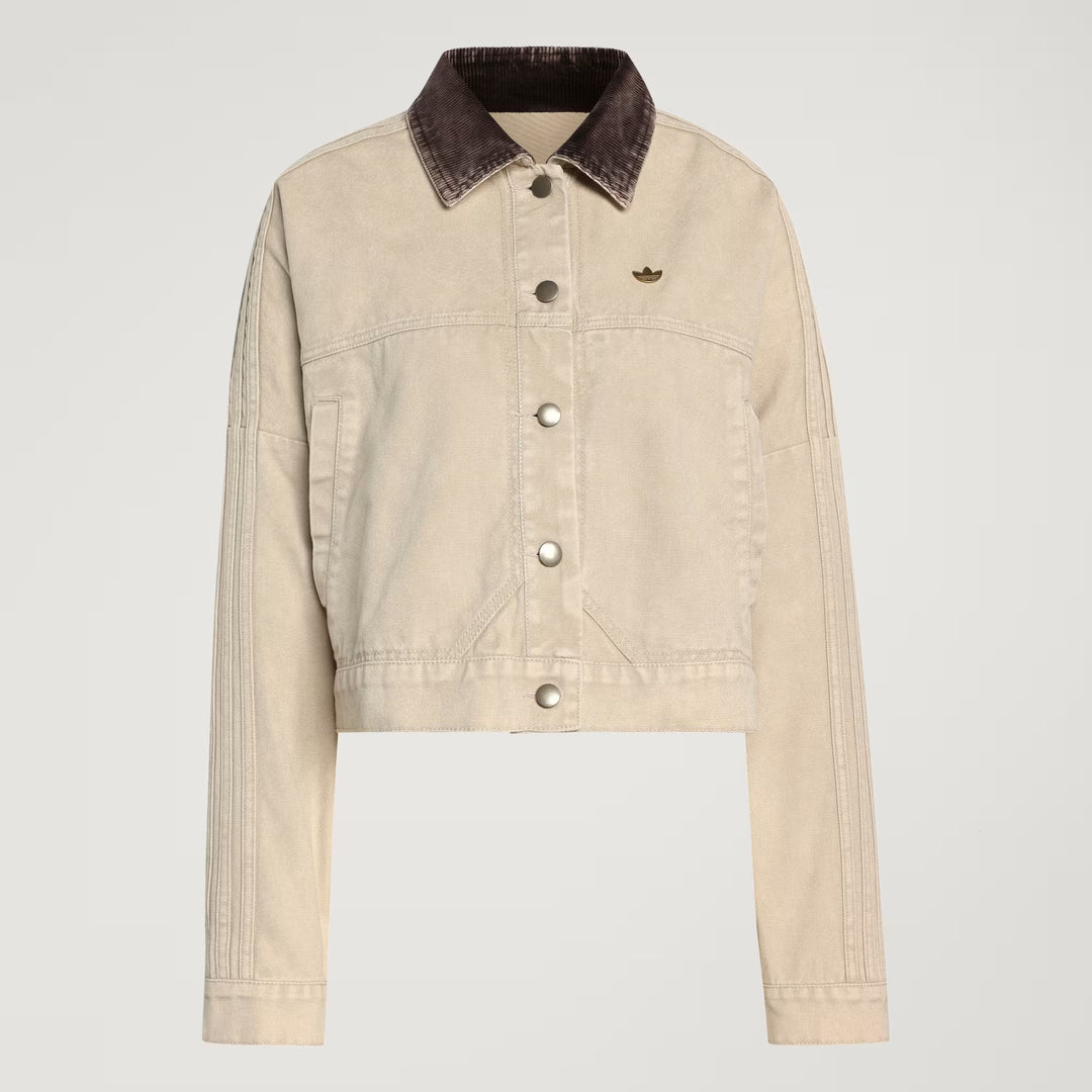 GIACCA DONNA ADIDAS ORIGINALS CANVAS TRACK CROPPED – NATURAL DENIM – KE1069