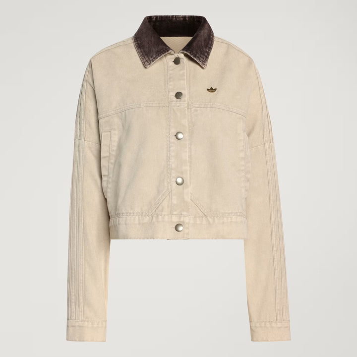 GIACCA DONNA ADIDAS ORIGINALS CANVAS TRACK CROPPED – NATURAL DENIM – KE1069