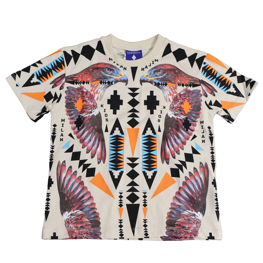 T-SHIRT MARCELO BURLON WINGS "COCCO" MULTICOLOR JUNIOR