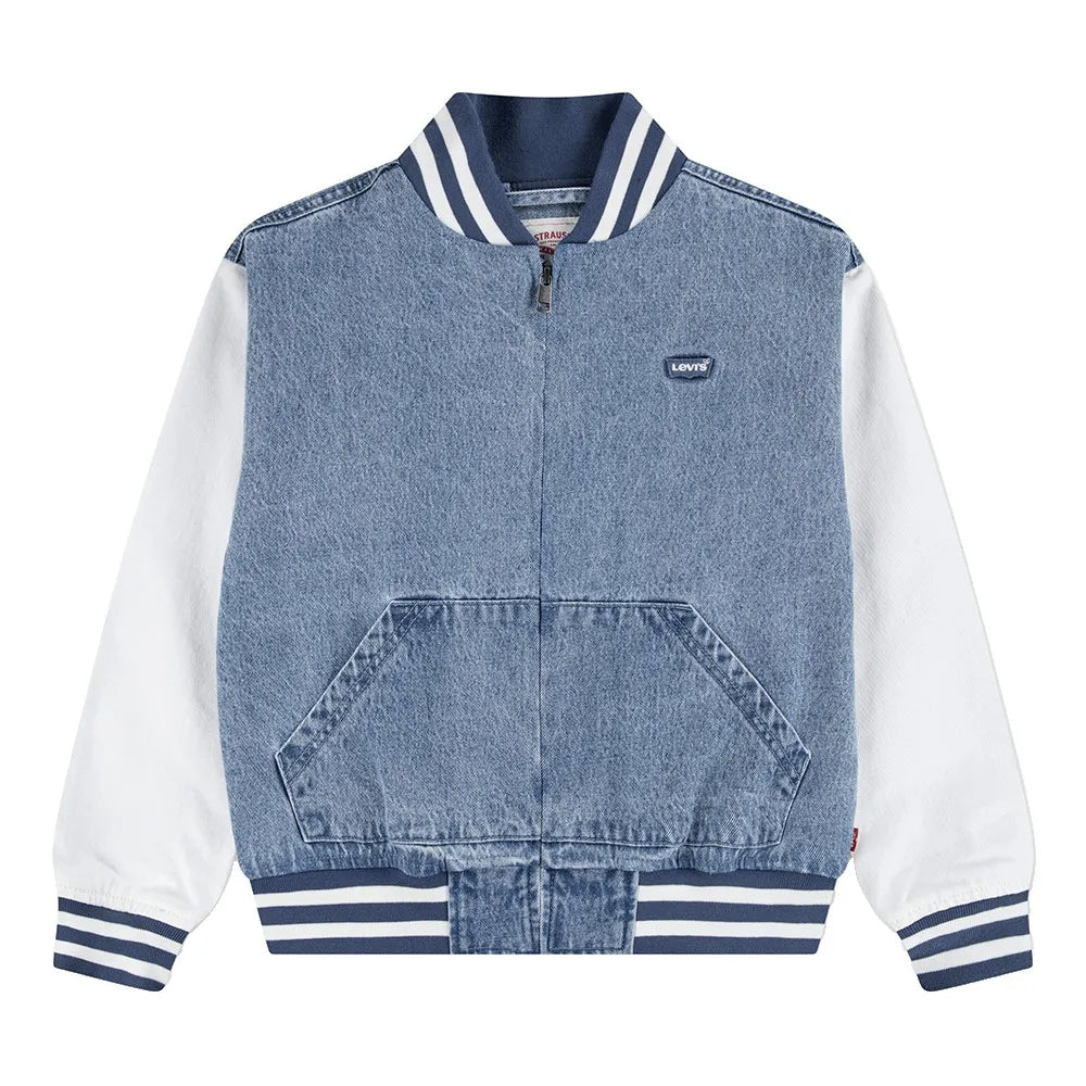 GIACCA DENIM BOMBER LEVI'S KIDS BIANCO BLU