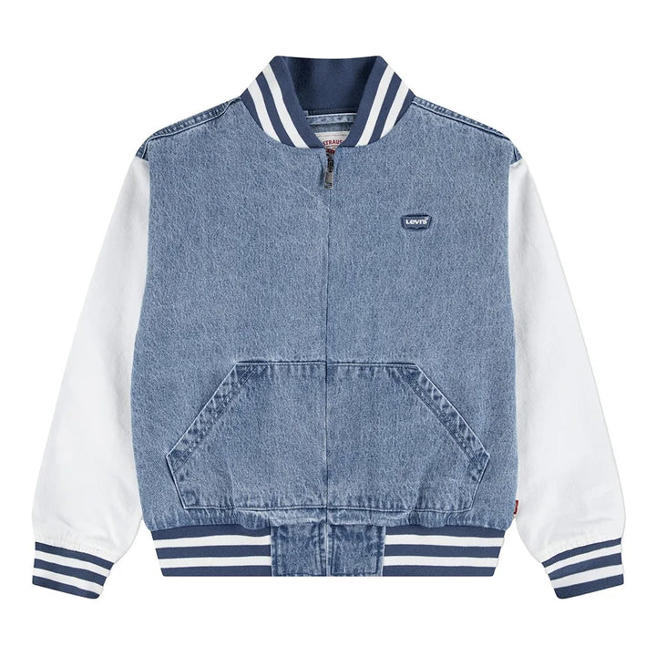 GIACCA DENIM BOMBER LEVI'S KIDS BIANCO BLU
