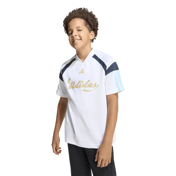 ADIDAS HOUSE OF TIRO GRAPHIC JUNIOR WHITE T-SHIRT KH3802
