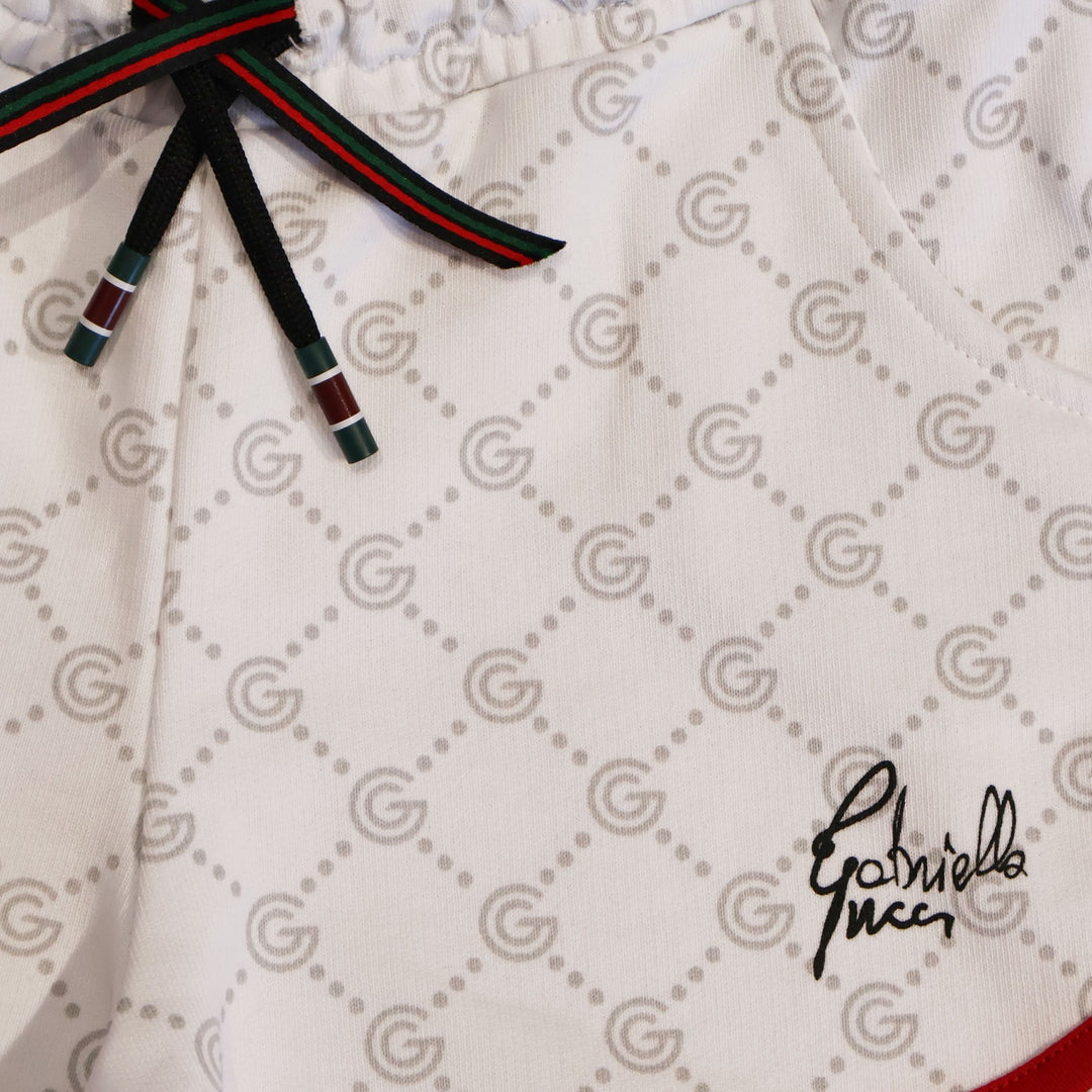 PANTALONCINI GABRIELLA GUCCI LOGO WHITE JUNIOR