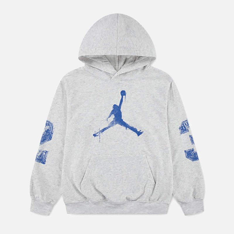 95F099 - FELPE CON CAPPUCCIO JORDAN MVP FLEECE BAMBINI - NERO/GRIGIO