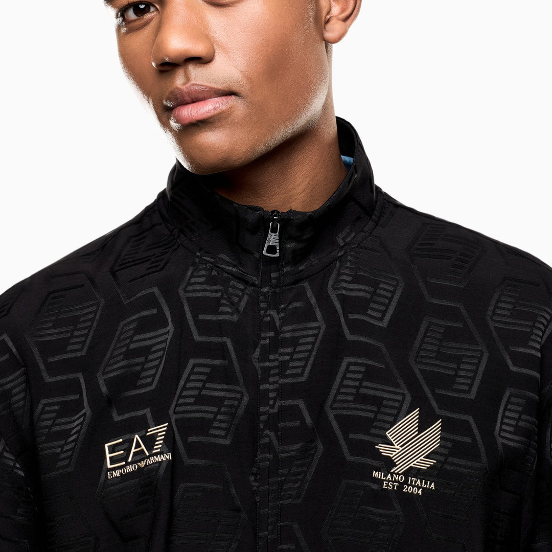 TUTA COMPLETA UOMO EA7 EMPORIO ARMANI VISCOSA JACQUARD NERA