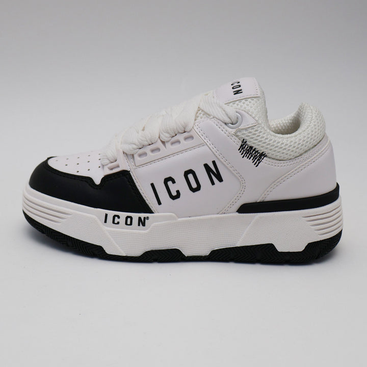 SNEAKERS ICON LOGO STREET WHITE & BLACK DONNA