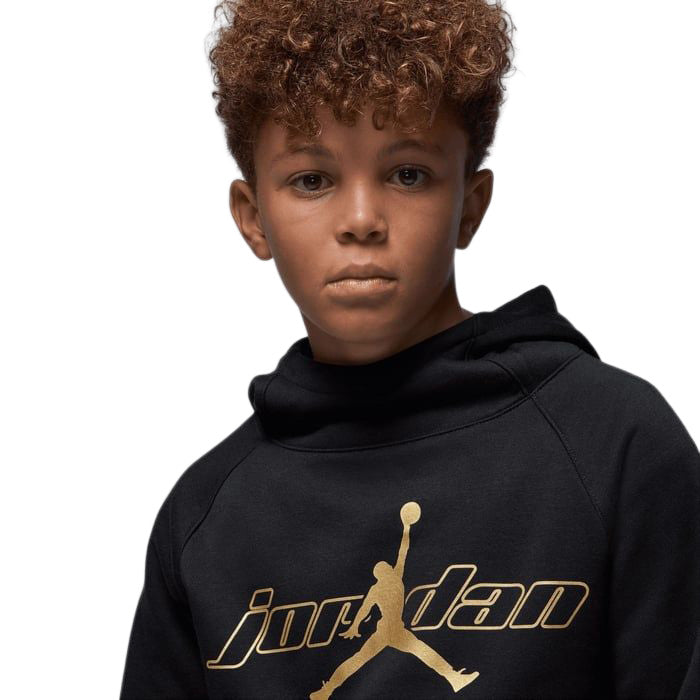 95F338 - Felpe - JORDAN - Con Cappuccio - Junior/Bambini - Jumpman Logo - Nera - Hoodie - Capo Essenziale - Basket - Stile Street Junior - Morbida - Look Sportivo