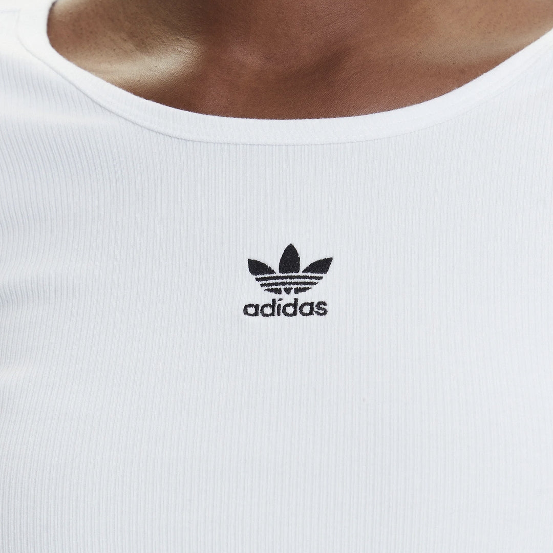 WOMEN'S ADIDAS ORIGINALS ESSENTIALS RIBBED CROP LONG SLEEVE T-SHIRT JC9011