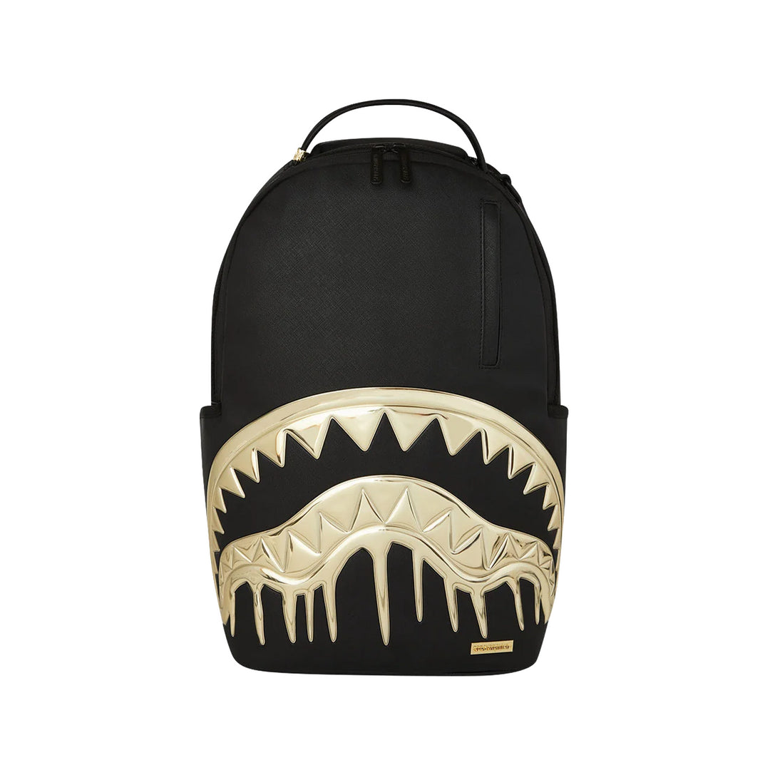 910B8178NSZ - Zaini - Unisex - Sprayground -  GOLD AND DANGEROUS BACKPACK - Nero & Oro - Look Audace - Stash Pocket - Stile Urban Luxury - Accessorio
