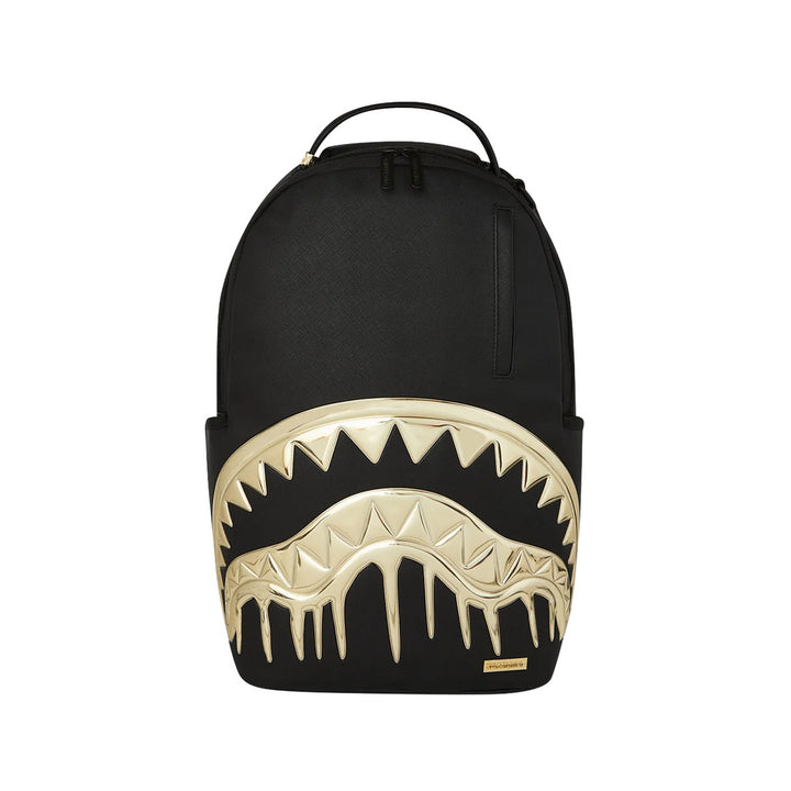 910B8178NSZ - Zaini - Unisex - Sprayground -  GOLD AND DANGEROUS BACKPACK - Nero & Oro - Look Audace - Stash Pocket - Stile Urban Luxury - Accessorio